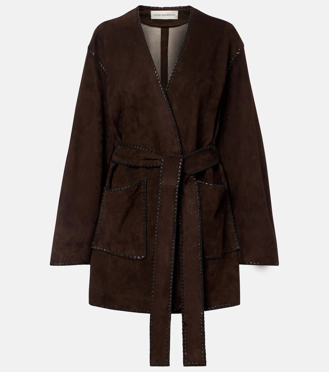 Nour Hammour - Anika suede wrap coat