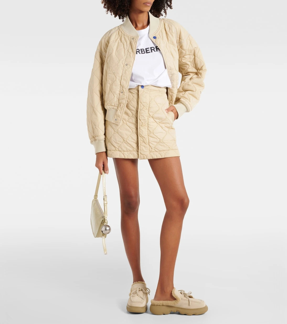 Burberry - EKD shearling-lined suede mules