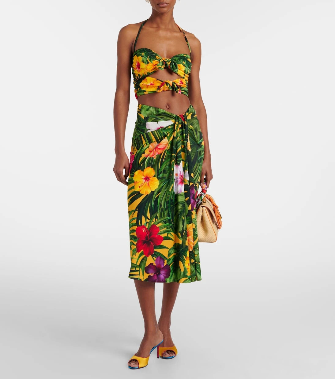 Dolce&Gabbana - Draped floral midi skirt
