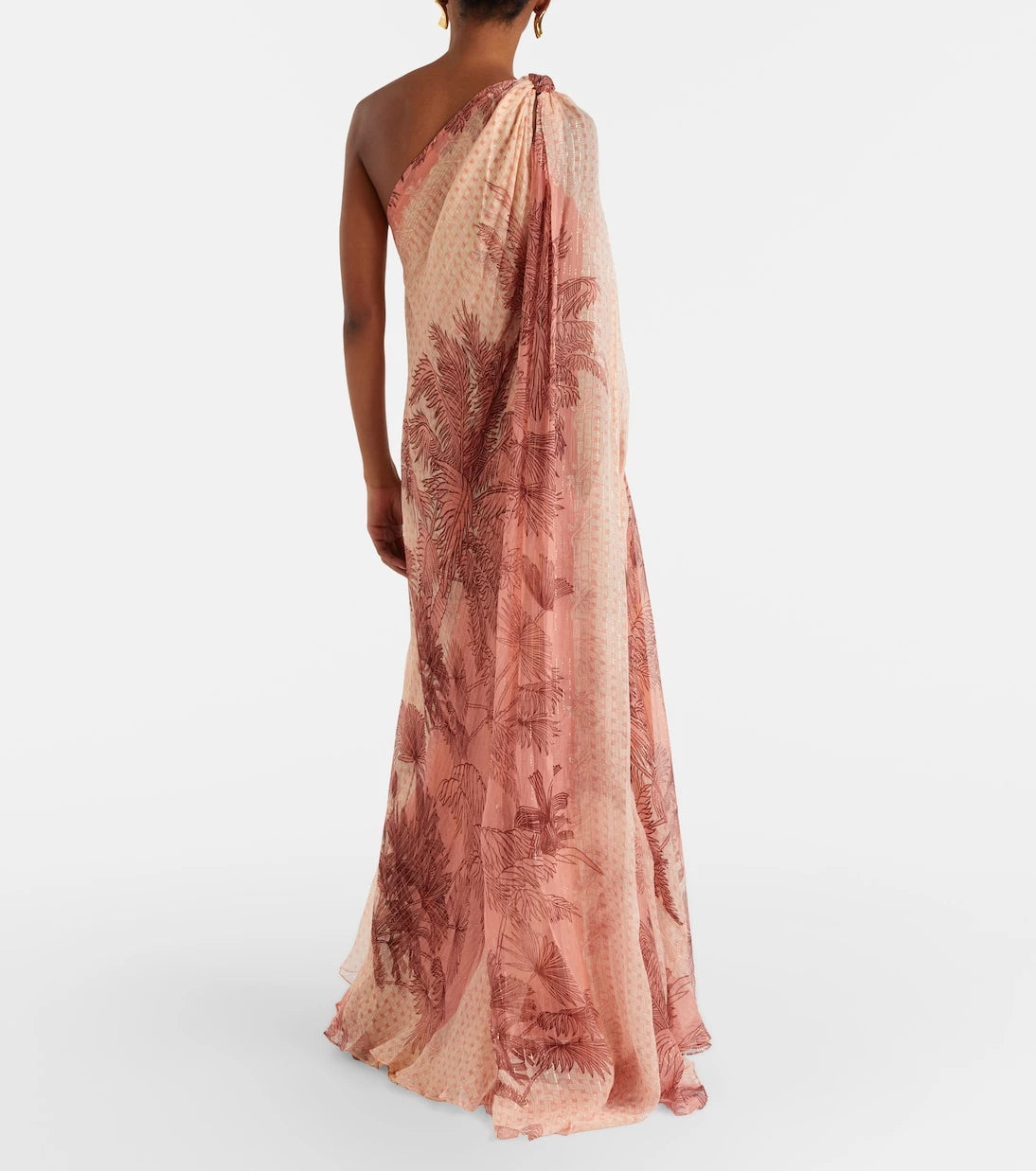 Johanna Ortiz - Printed silk-blend lamé gown