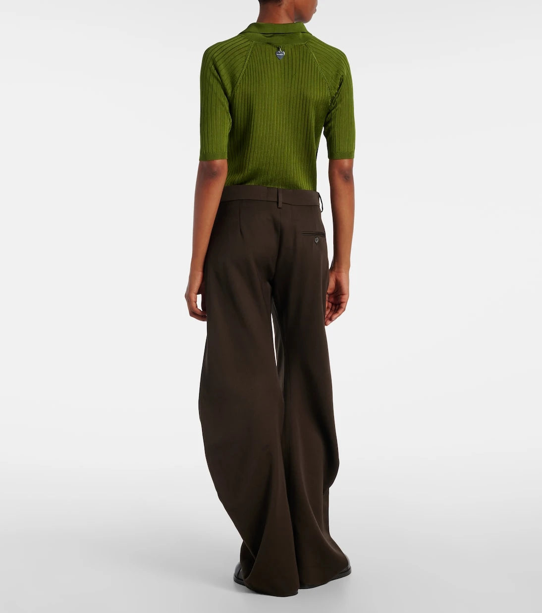 Acne Studios - بنطال Patty صوفي واسع الساقين