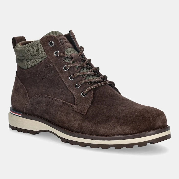 Кожени обувки Tommy Hilfiger CORPORATE W SUEDE LACE BOOT