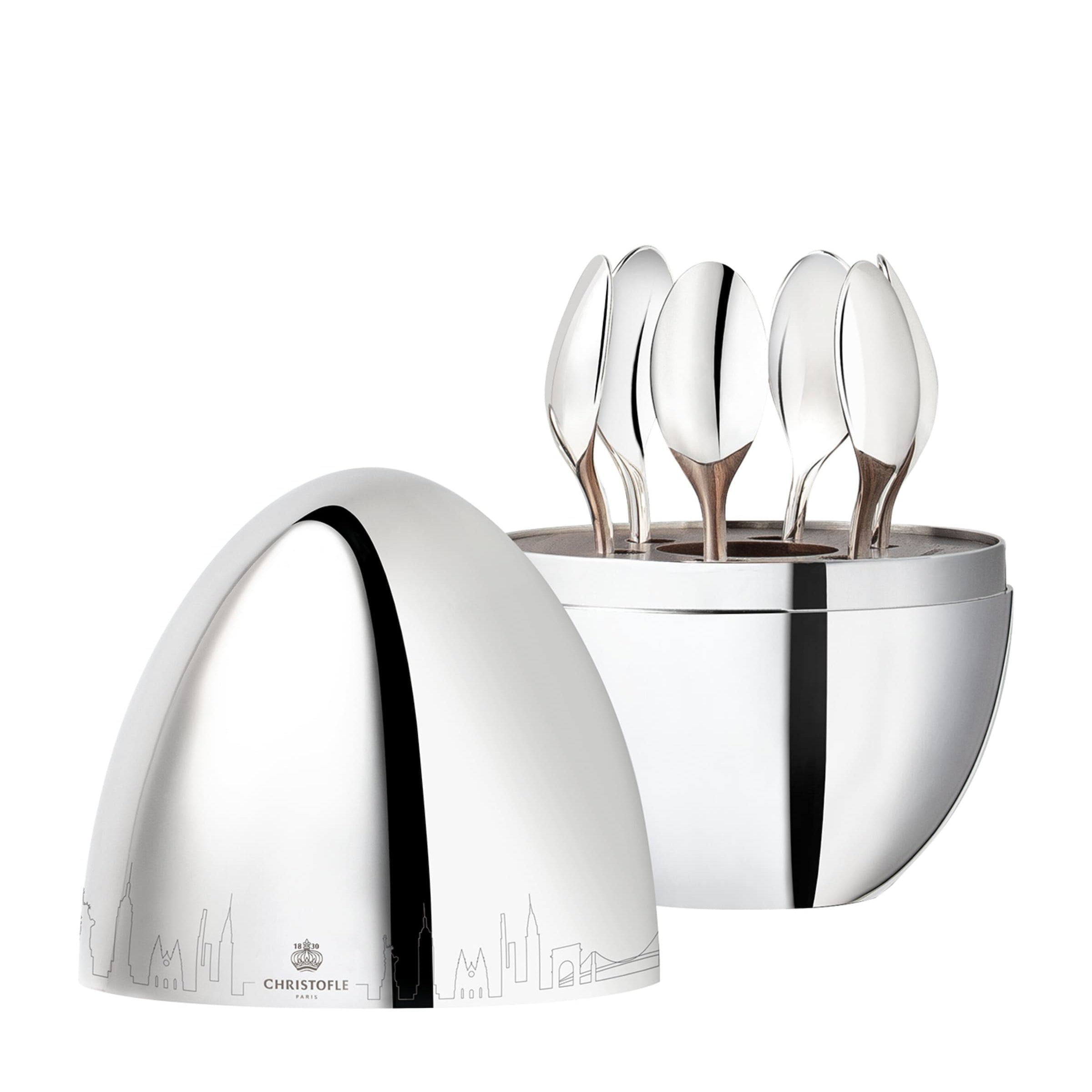 Christofle New York Mood 6-Piece Espresso Spoon Canteen