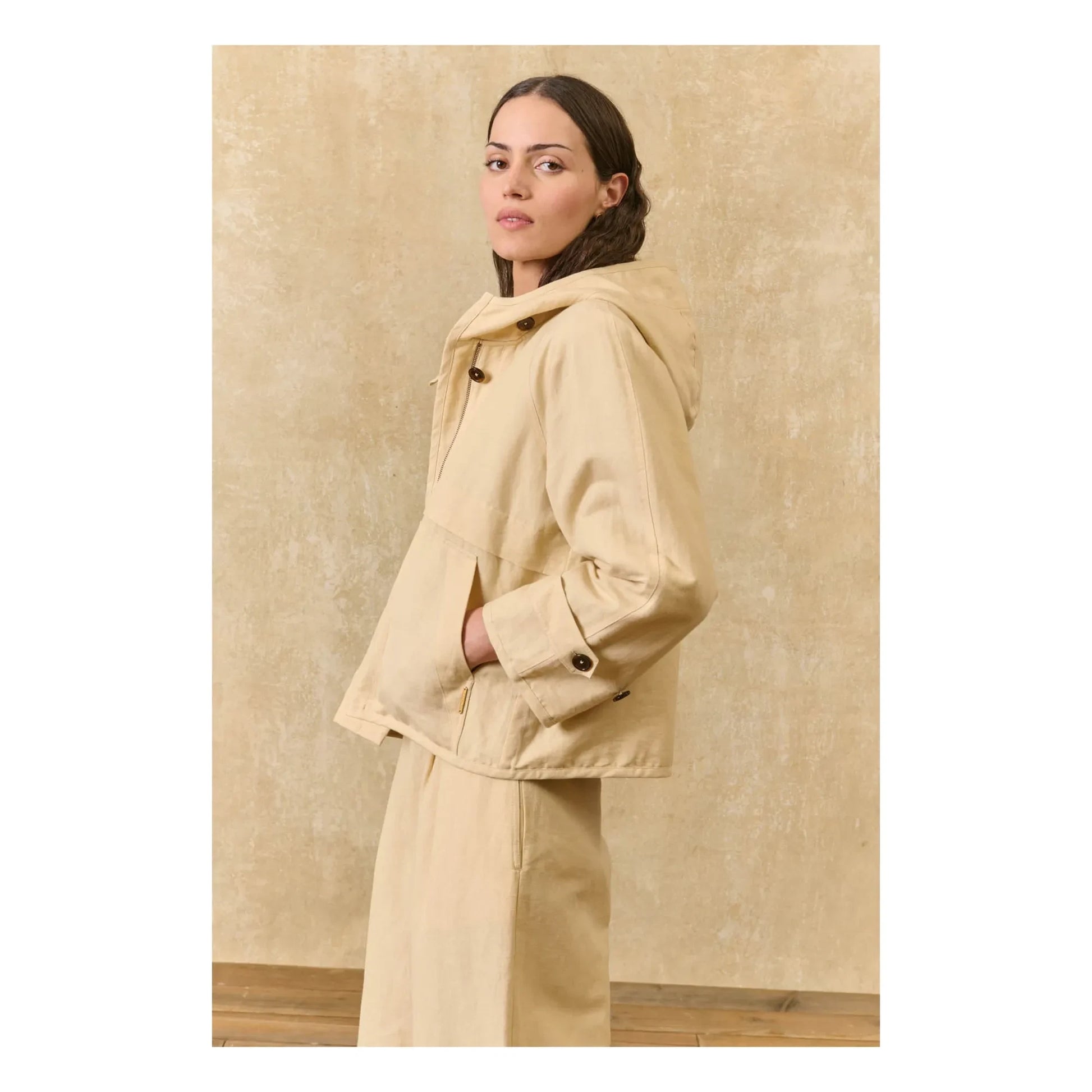 Louise Misha - Bertille Linen and Cotton Jacket | Ivory