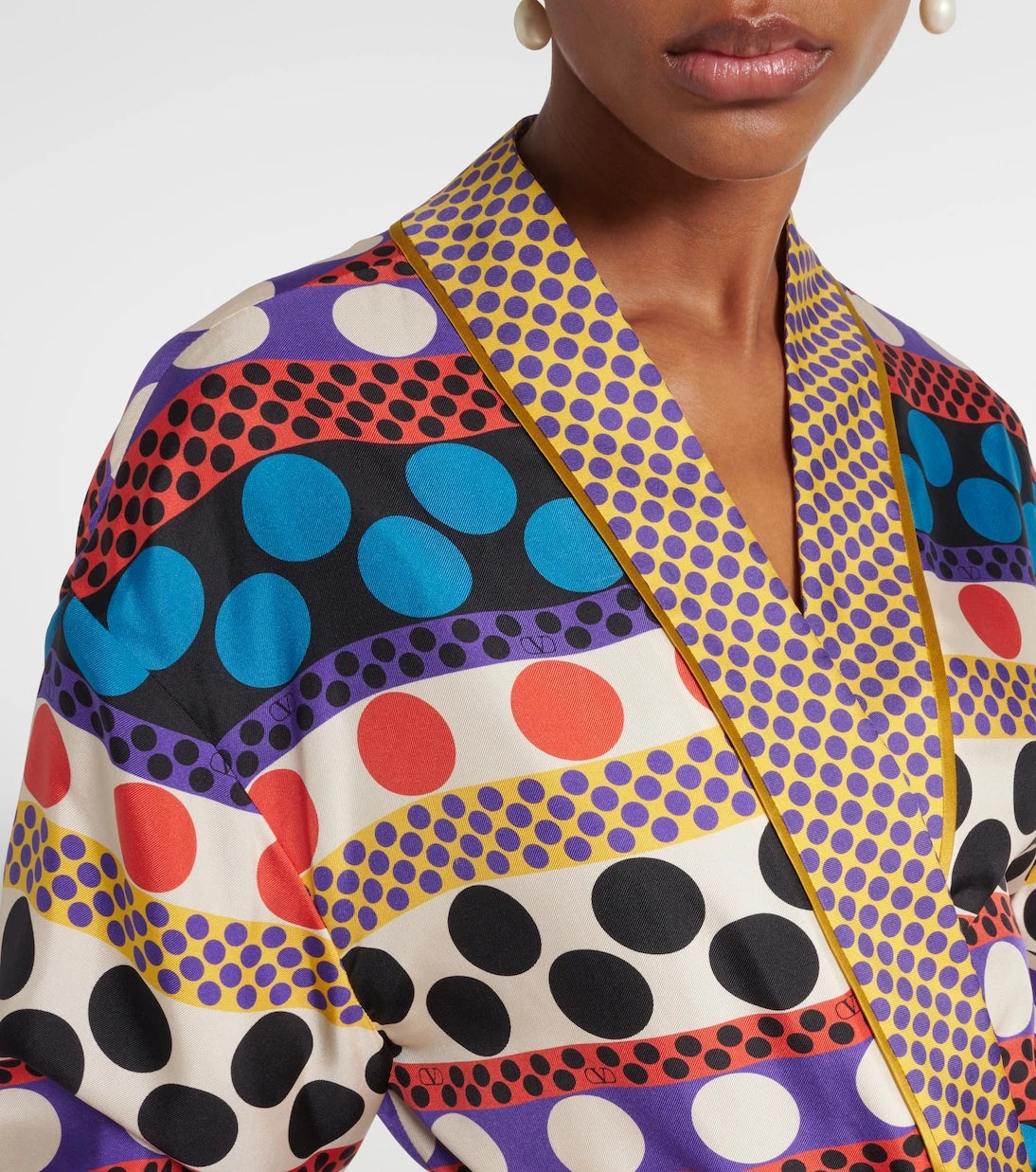 Valentino - Polka-dot silk beach cover-up