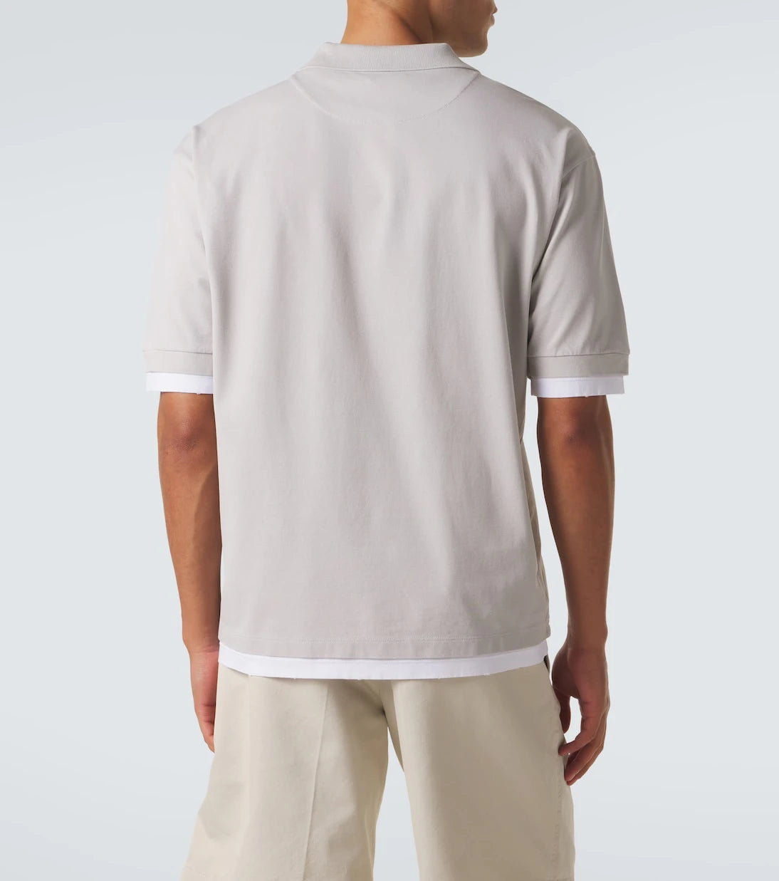 Prada - Layered cotton piqué polo shirt