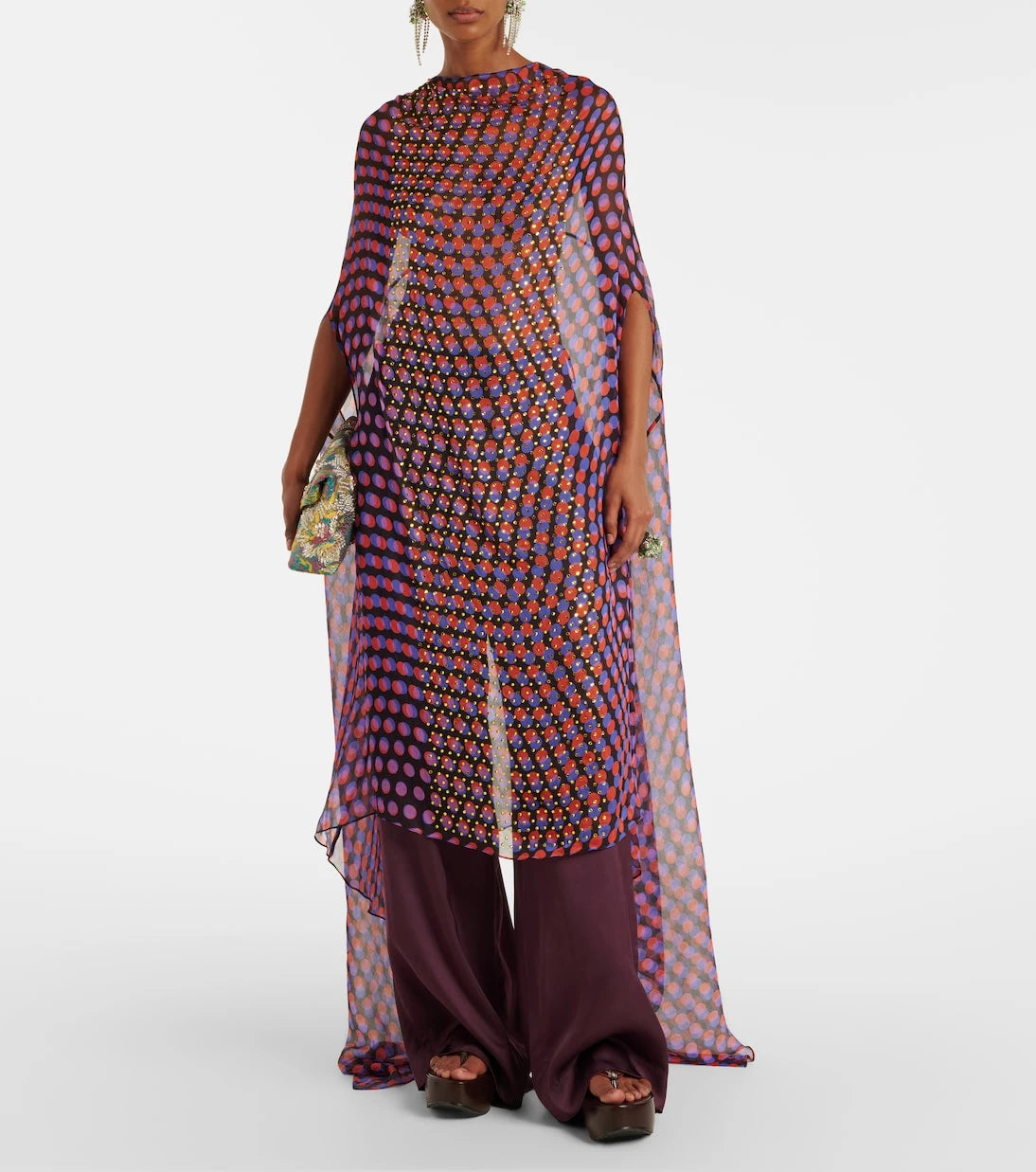Dries Van Noten - Polka-dot silk satin midi dress