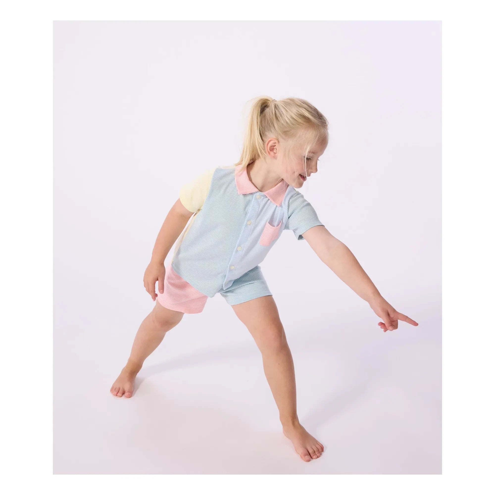 Petit Bateau - Pyjama Short Colorblock Milleraies | Blue
