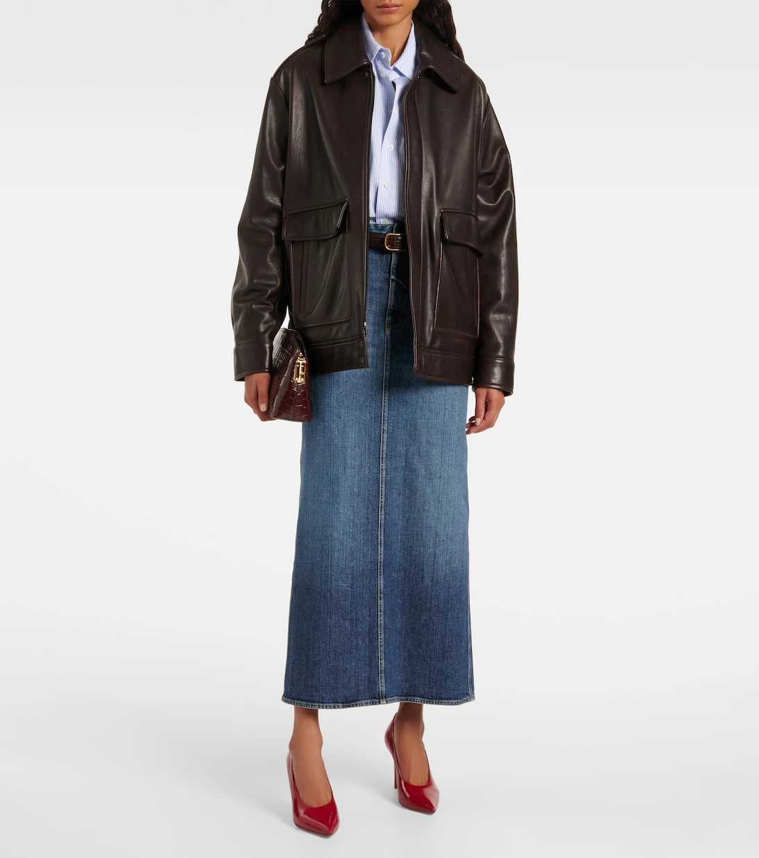 Ralph Lauren Collection - High-rise denim maxi skirt