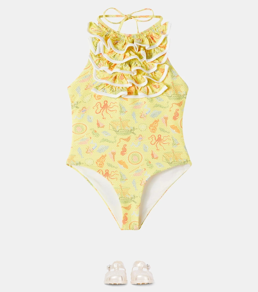Marysia Bumby - Bumby Aman printed ruffled swimsuit