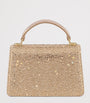 Mini Crystal-Embellished Suede Serpenti Forever Top-Handle Bag