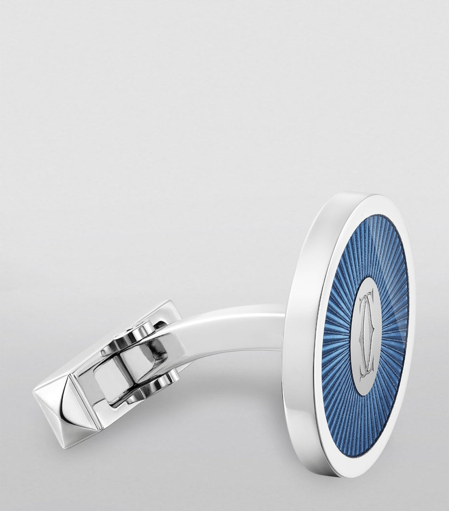 Sterling Silver Double C de Cartier Cufflinks