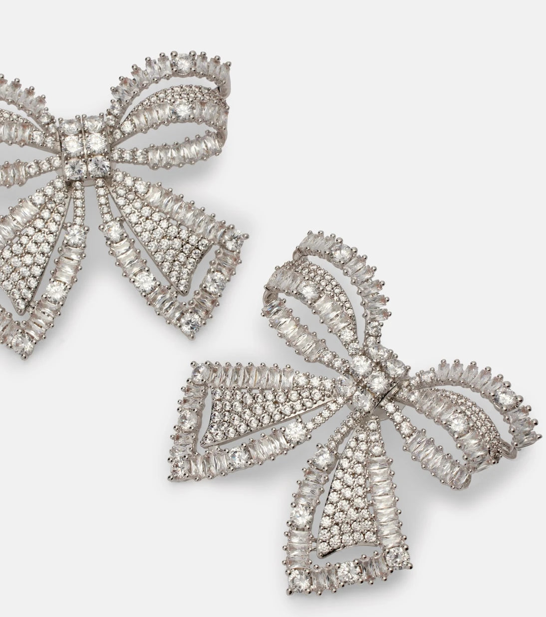 Self-Portrait - Bow crystal-embellished earrings