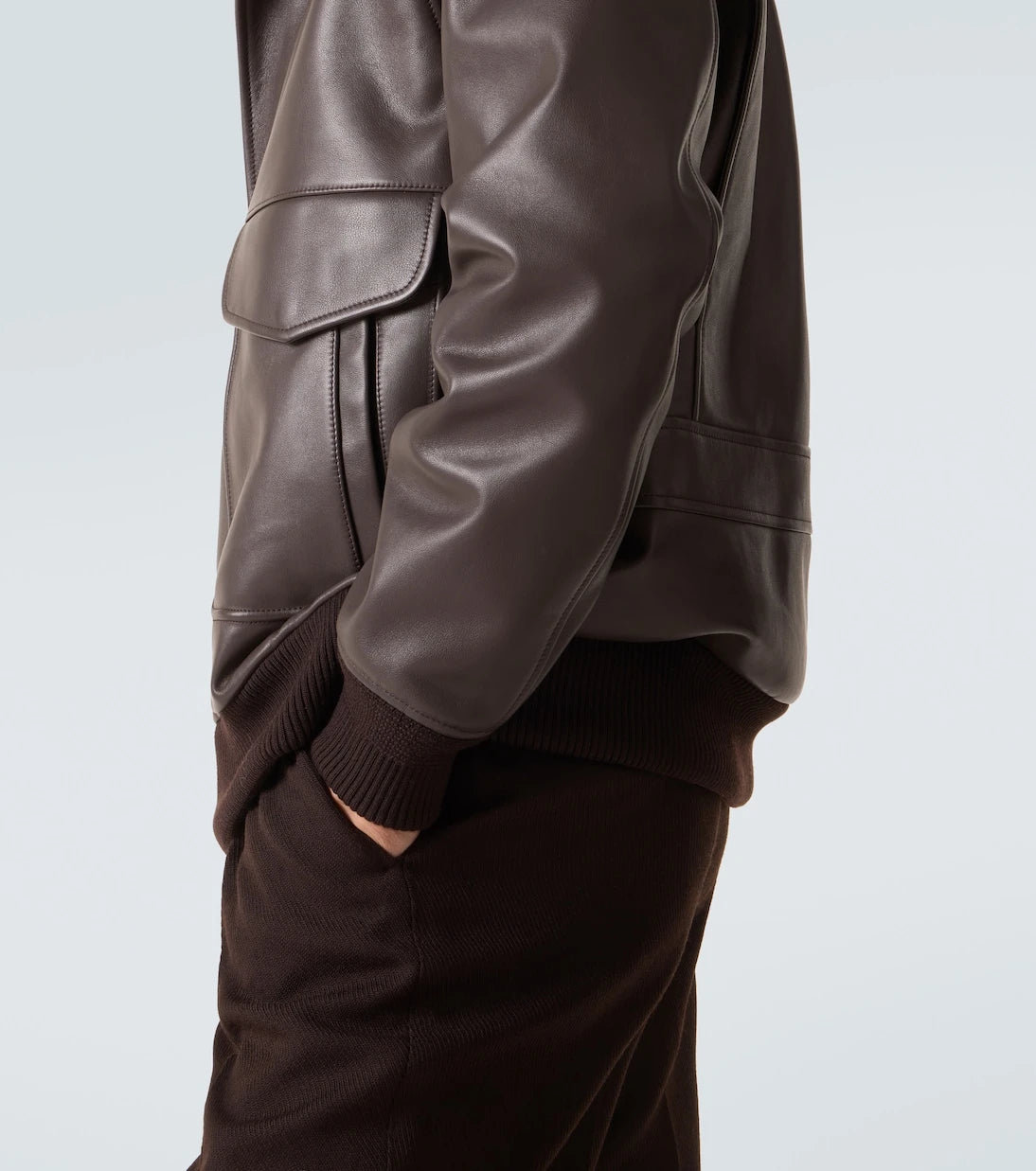 Gabriela Hearst - Shearling-trimmed leather bomber jacket