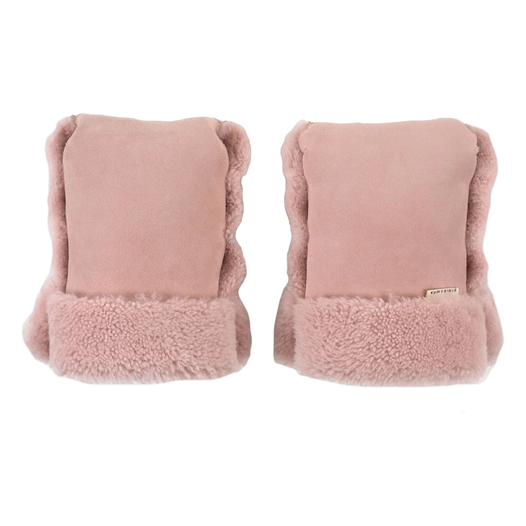 BINIBAMBA - Lambskin stroller mittens | Pink