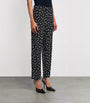 Blazé Milano Navy Silk Polka-Dot Mariquita Straight Trousers
