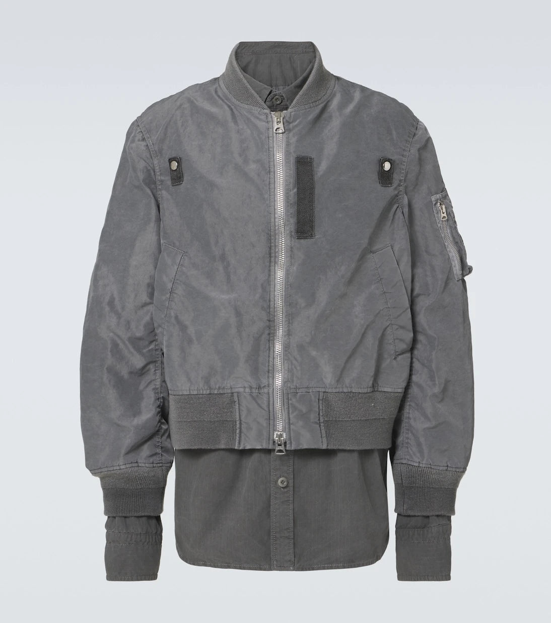 Sacai - Ripstop-trimmed twill bomber jacket