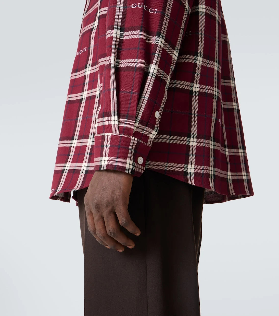 Gucci - Gucci Script plaid cotton jacquard shirt