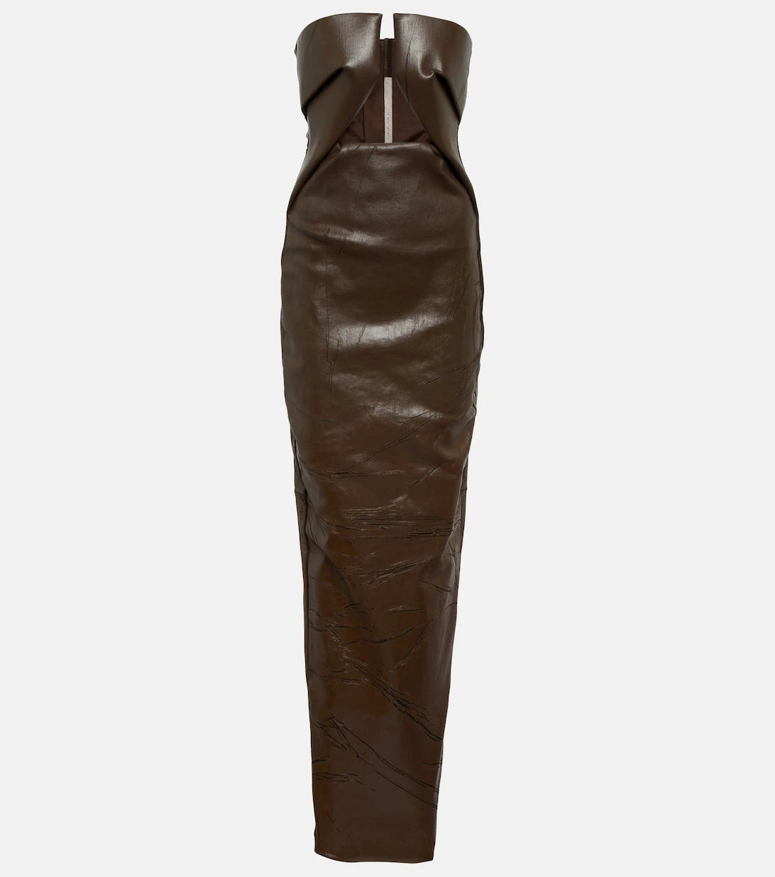 Rick Owens - Strapless coated denim gown