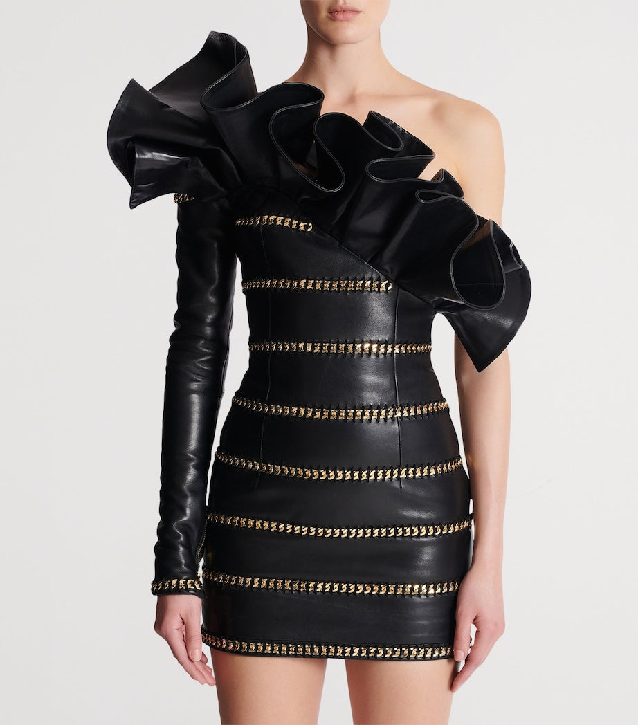 Leather Chain Mini Dress