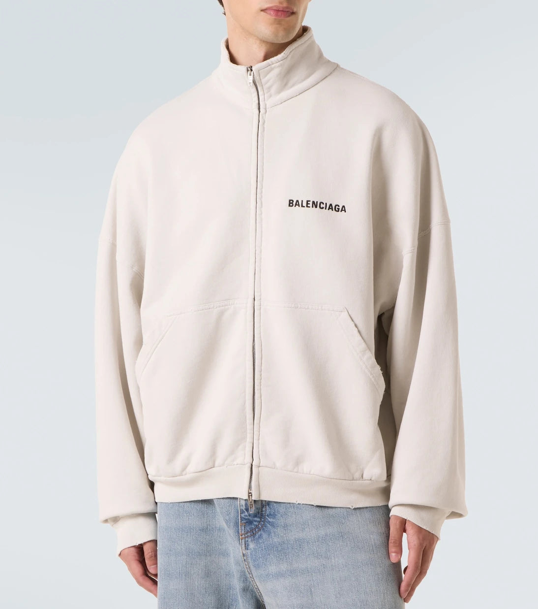 Balenciaga - سترة رياضية من القطن جيرسي بشعار الماركة