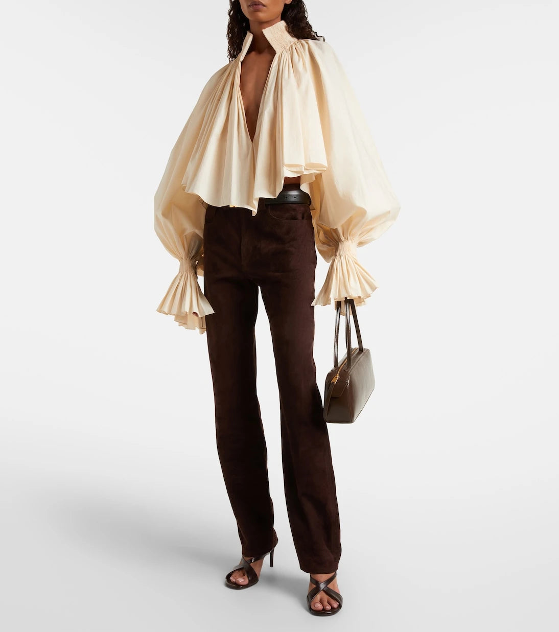 Khaite - Callum high-rise suede straight pants