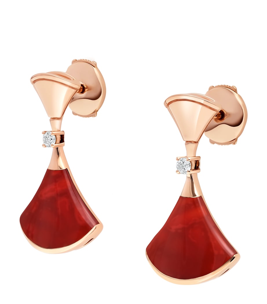 Rose Gold, Diamond and Carnelian Divas' Dream Earrings