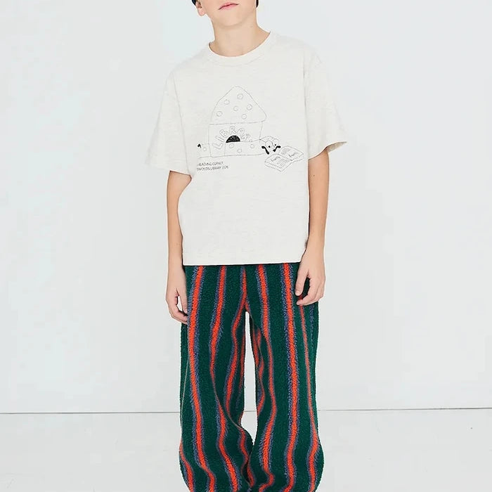 Çocuklar için Polar Spor Pantolon MULTICOLOR STRIPES SHERPA SWEATPANT