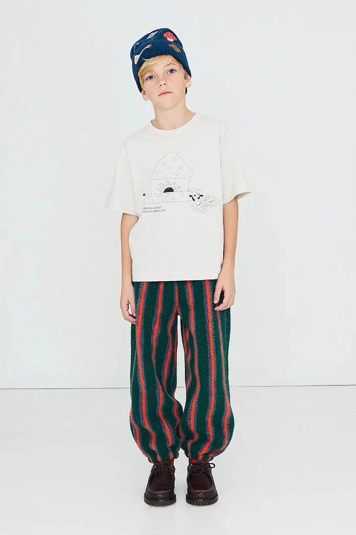 Çocuklar için Polar Spor Pantolon MULTICOLOR STRIPES SHERPA SWEATPANT