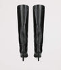 Versace Black Leather V-Heel Knee-High Boots 85