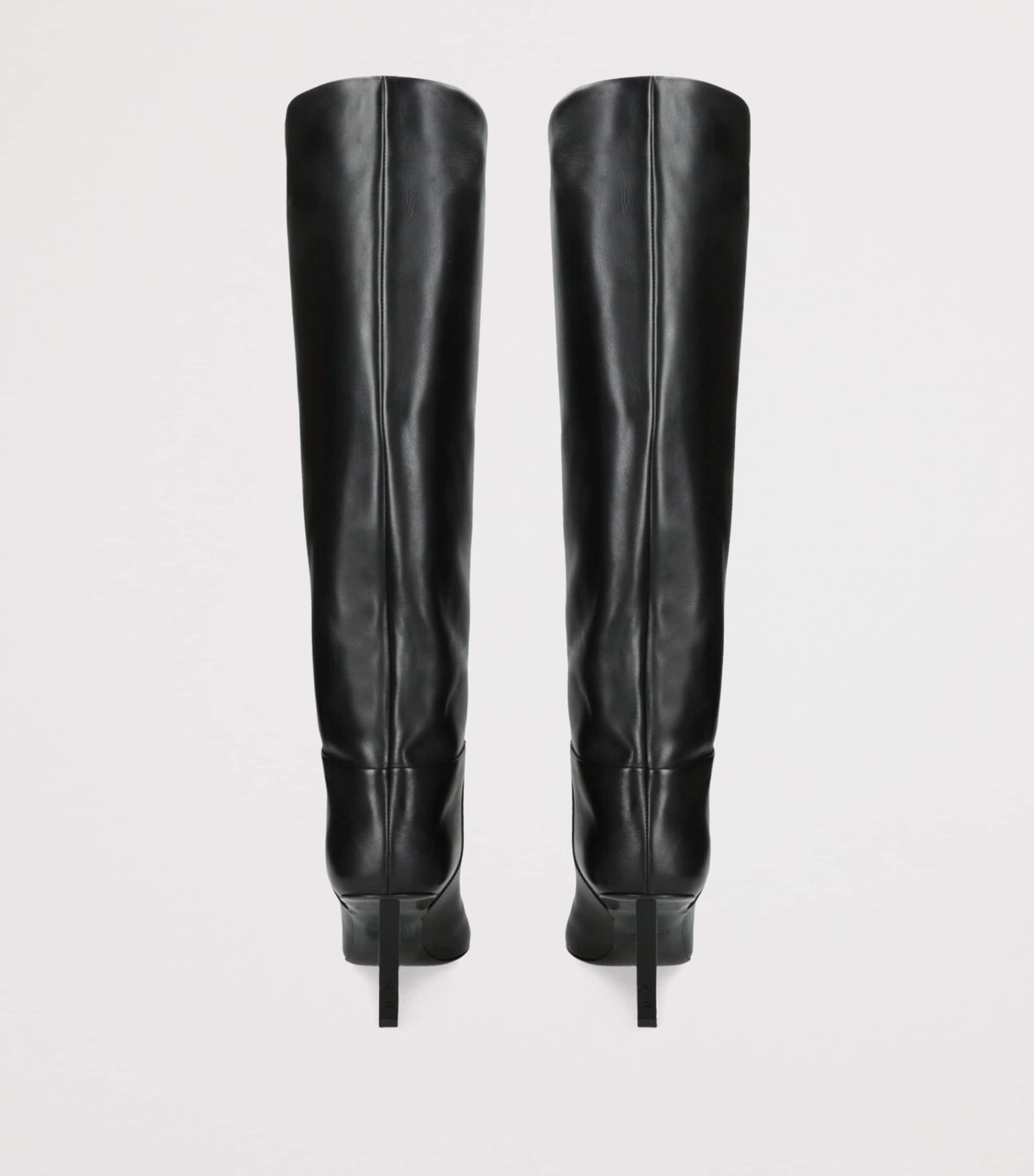 Versace Black Leather V-Heel Knee-High Boots 85