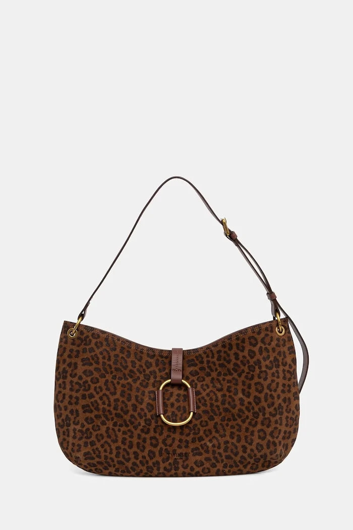 Twinset süet kadın hobo çanta