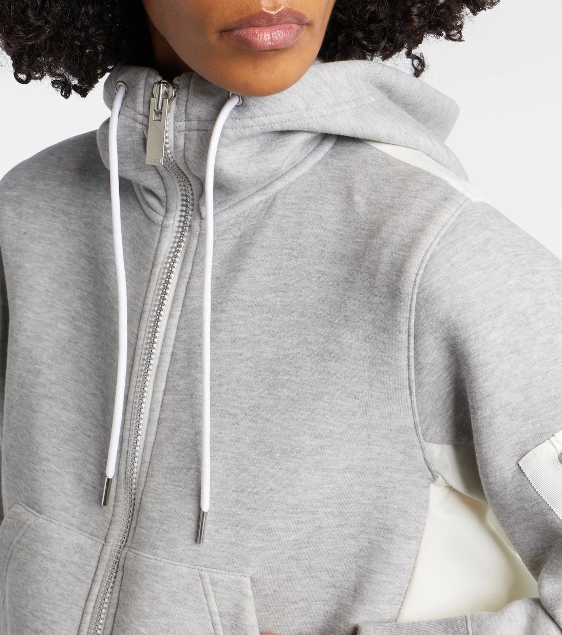 Sacai - Paneled zip-up hoodie