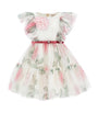 Green Tulle Floral Dress (2-12 Years)