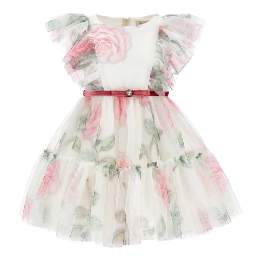 Green Tulle Floral Dress (2-12 Years)
