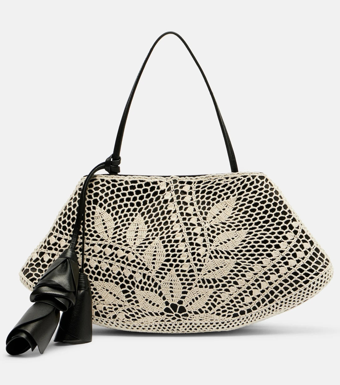 Magda Butrym - Maya Small crochet leather-trimmed shoulder bag