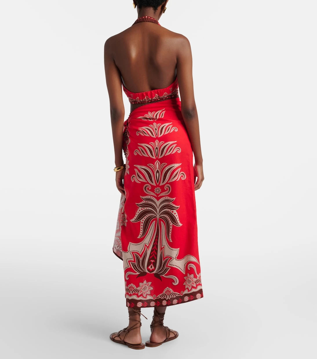 Farm Rio - Ainika Garden linen-blend beach cover-up