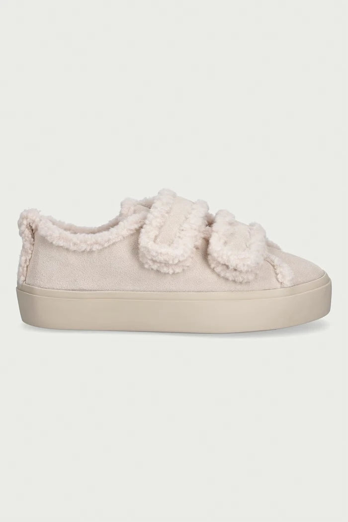 Inuikii Shearling Low Velcro Pastelle kadın süet sneaker