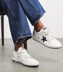 Golden Goose White Leather-Glitter Ball Star Sneakers