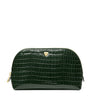 Small Leather Croc-Embossed Cosmetic Case