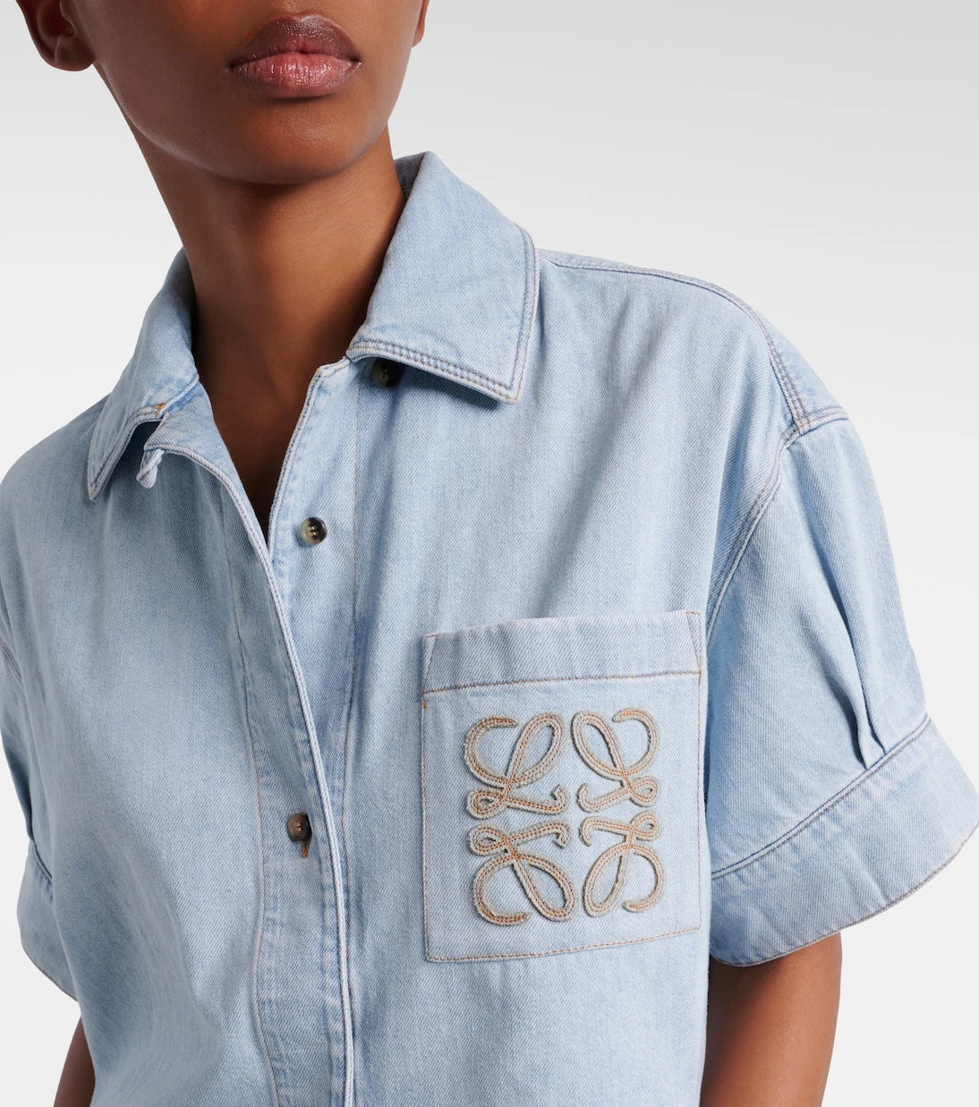 Loewe - Paula's Ibiza Anagram cropped denim shirt