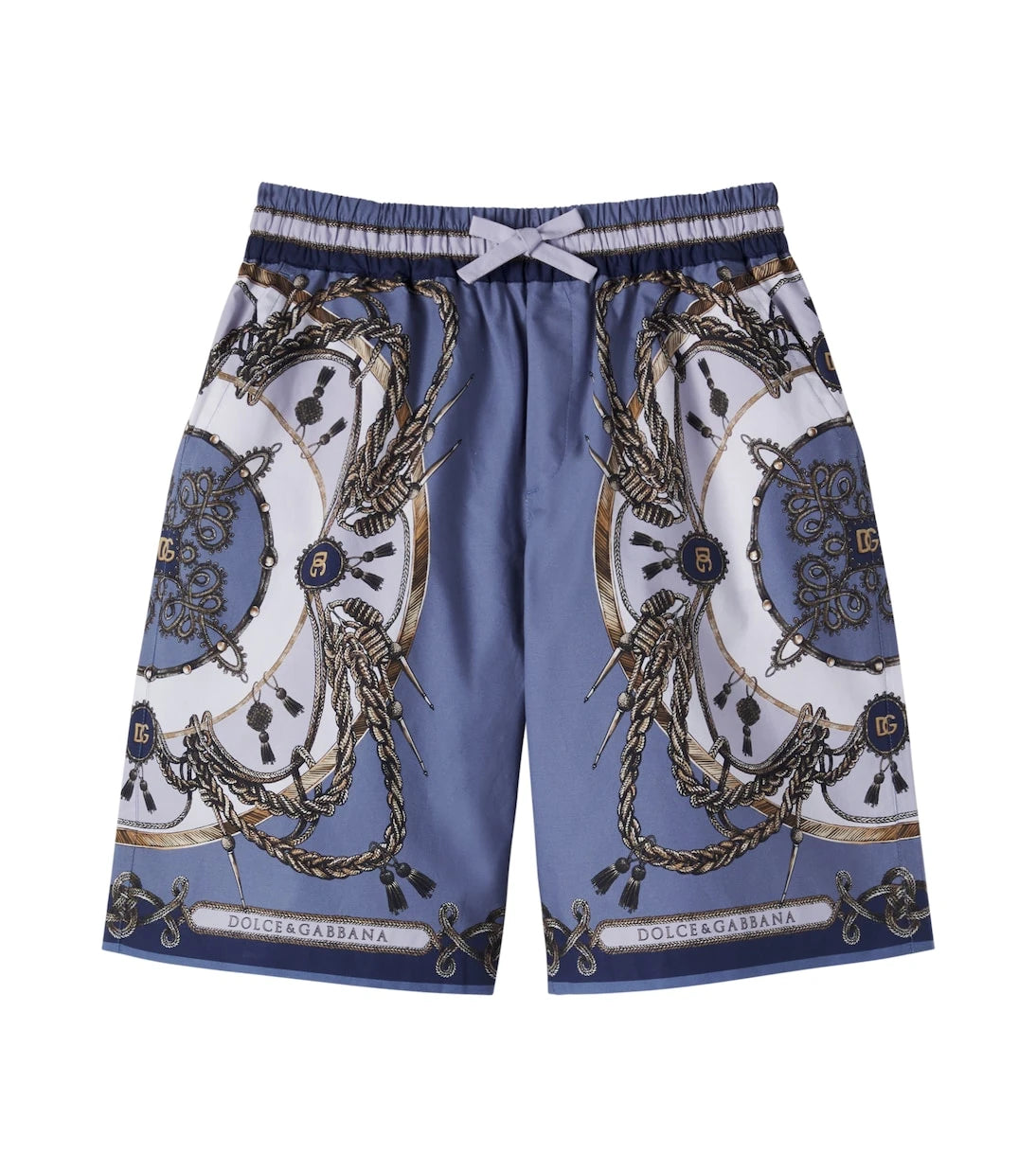 Dolce&Gabbana Kids - Printed cotton poplin Bermuda shorts