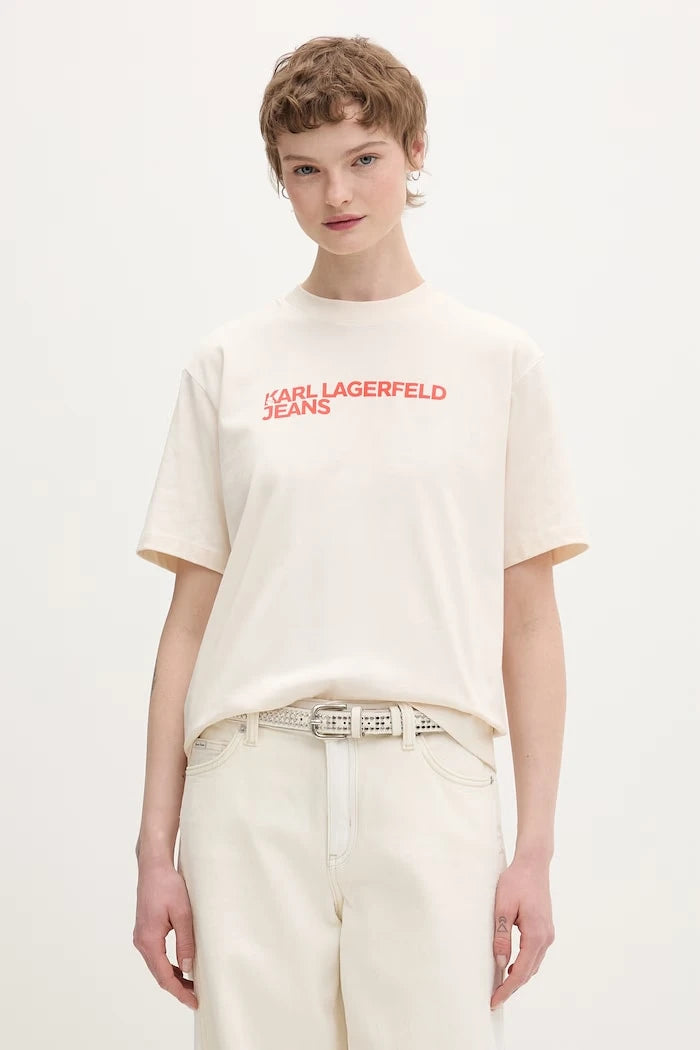 Karl Lagerfeld Jeans kadın pamuklu tişört