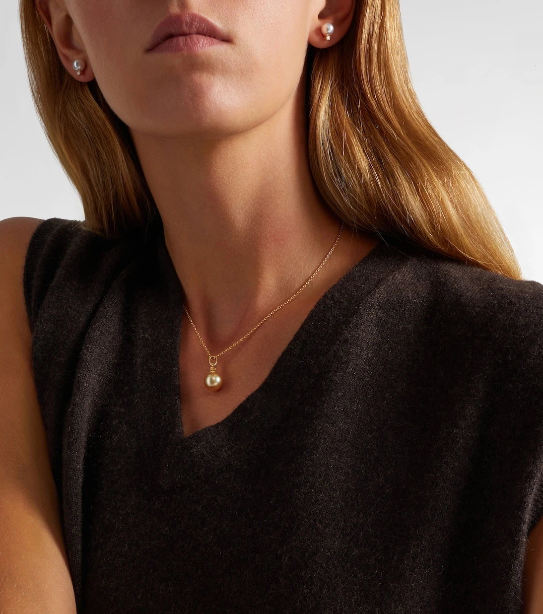 Mikimoto - 18kt gold necklace with pearl and diamond