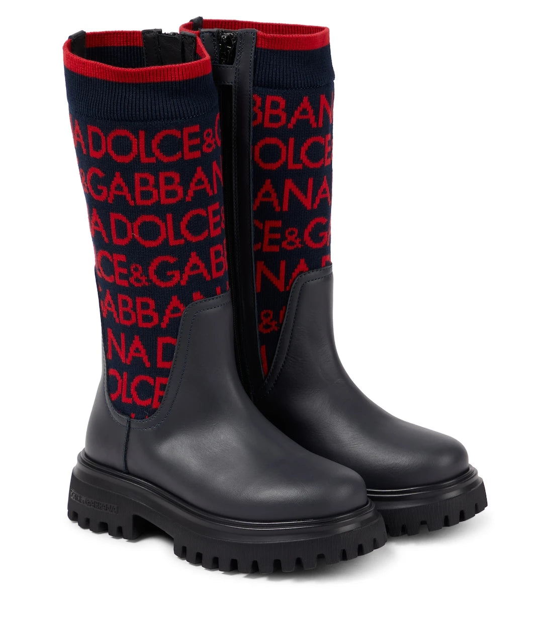 Dolce&Gabbana Kids - Logo leather ankle boots