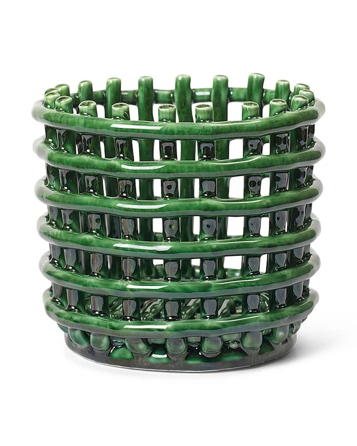 ferm LIVING Ceramic Basket S Dekoratif Sepet