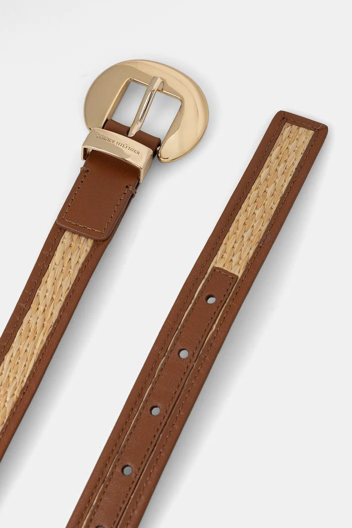Tommy Hilfiger örgü kumaştan kadın kemeri