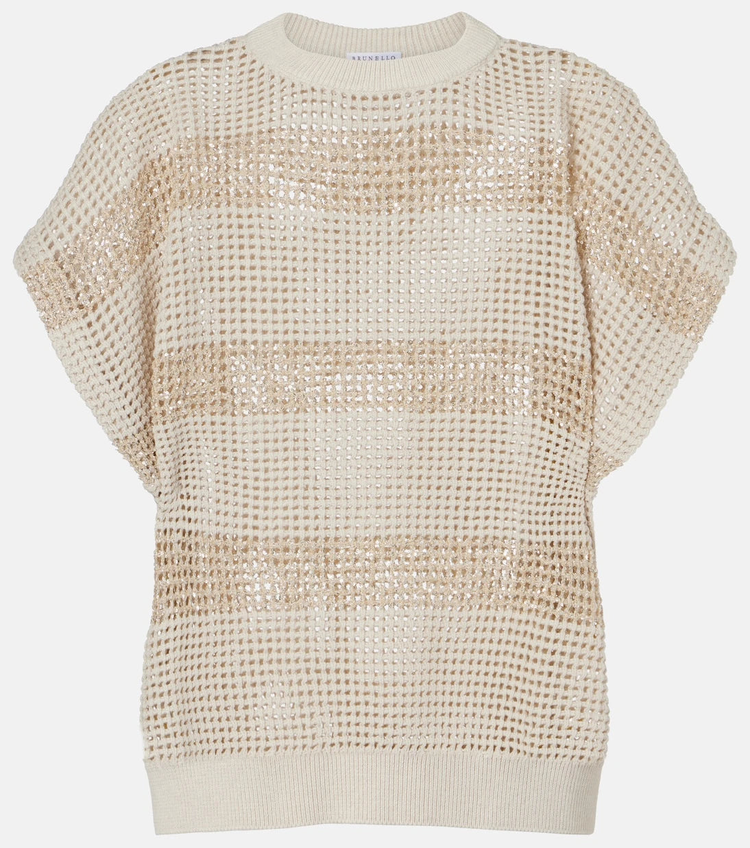 Brunello Cucinelli - Open-knit sequined cotton sweater