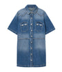 AllSaints Blue Organic Denim Rock Mini Shirt Dress
