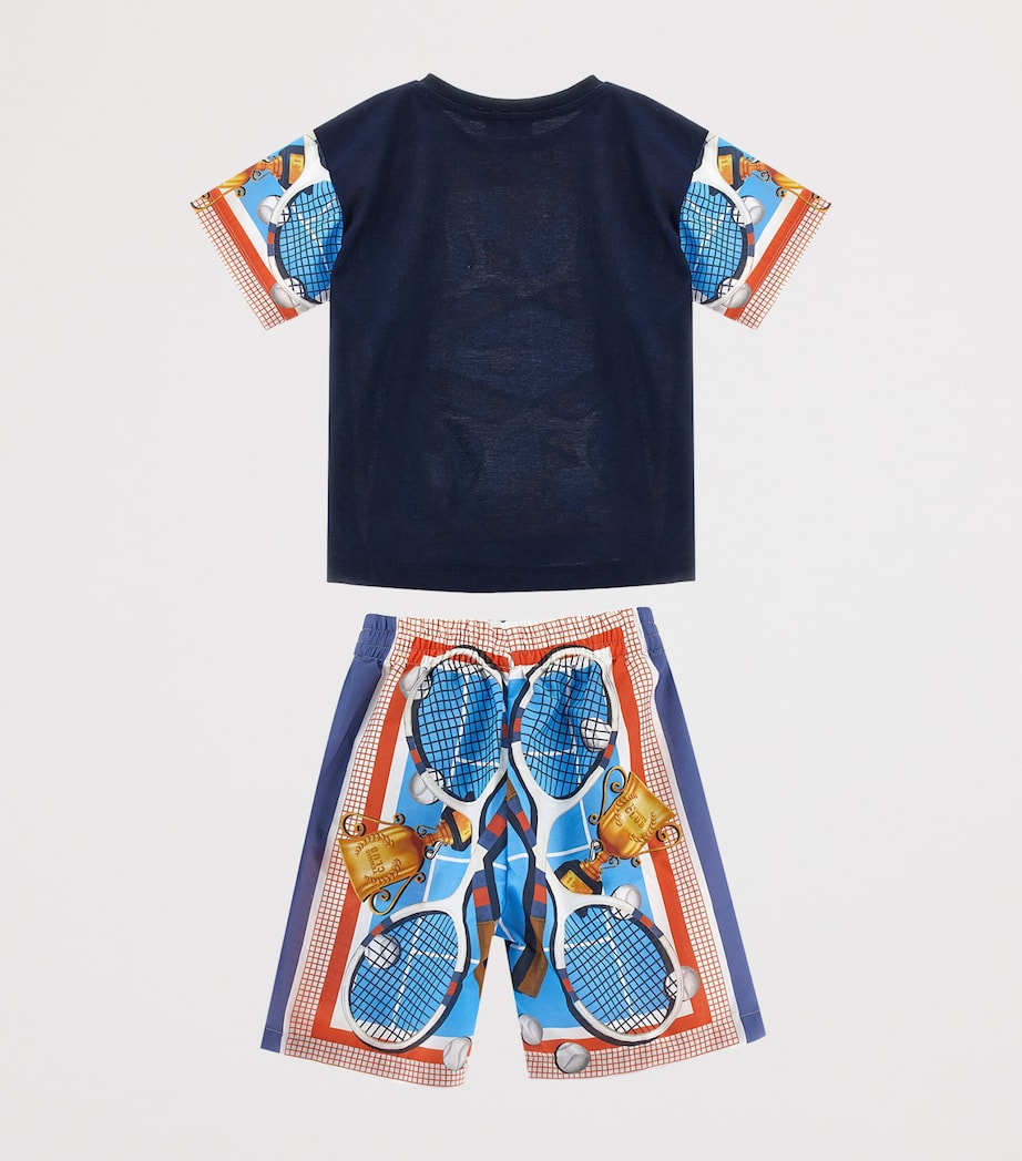 Tennis Print T-Shirt and Shorts Set (24 Months - 12 Years)